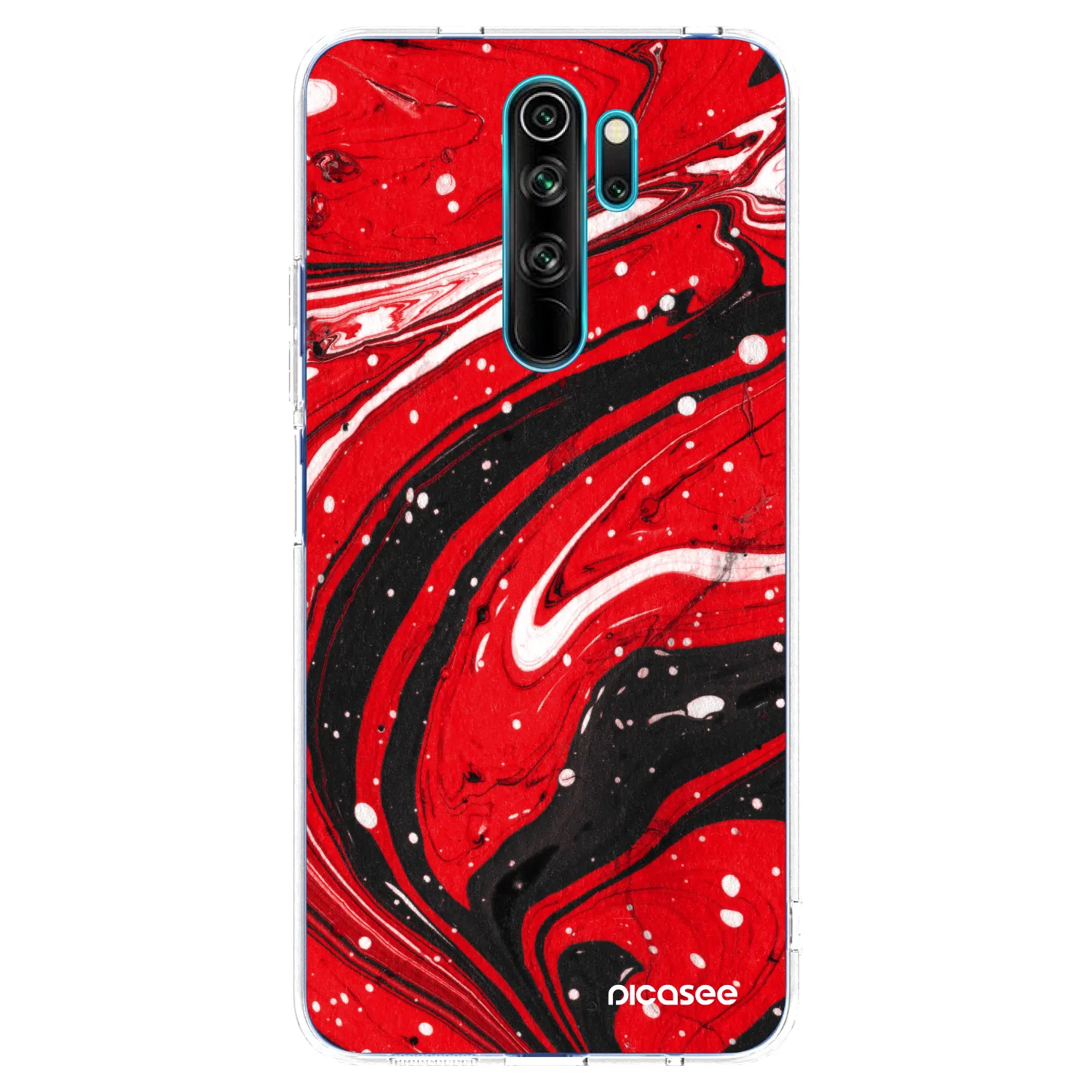 Picasee silikónový prehľadný obal pre Xiaomi Redmi Note 8 Pro - Red black