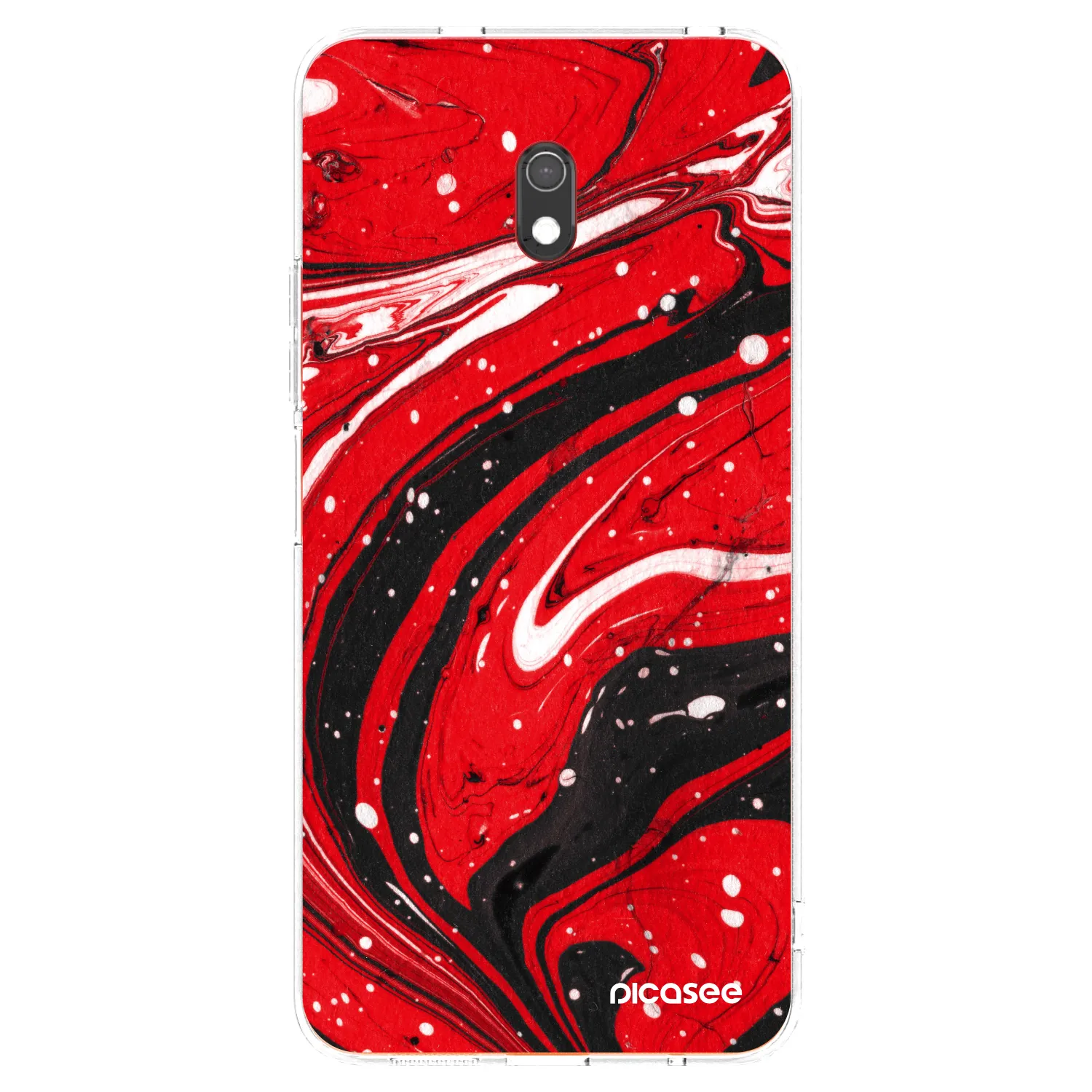 Picasee silikónový prehľadný obal pre Xiaomi Redmi 8A - Red black