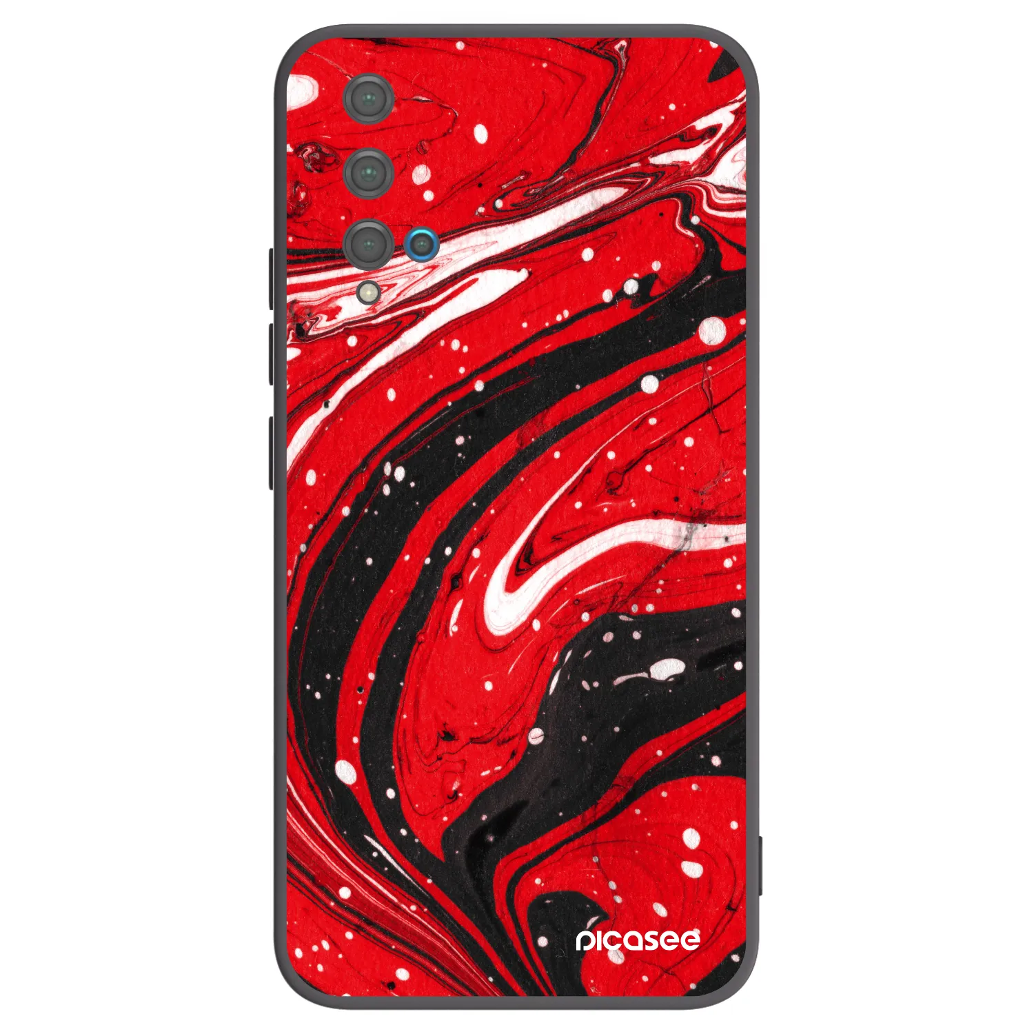 Picasee silikónový čierny obal pre Huawei Nova 5T - Red black