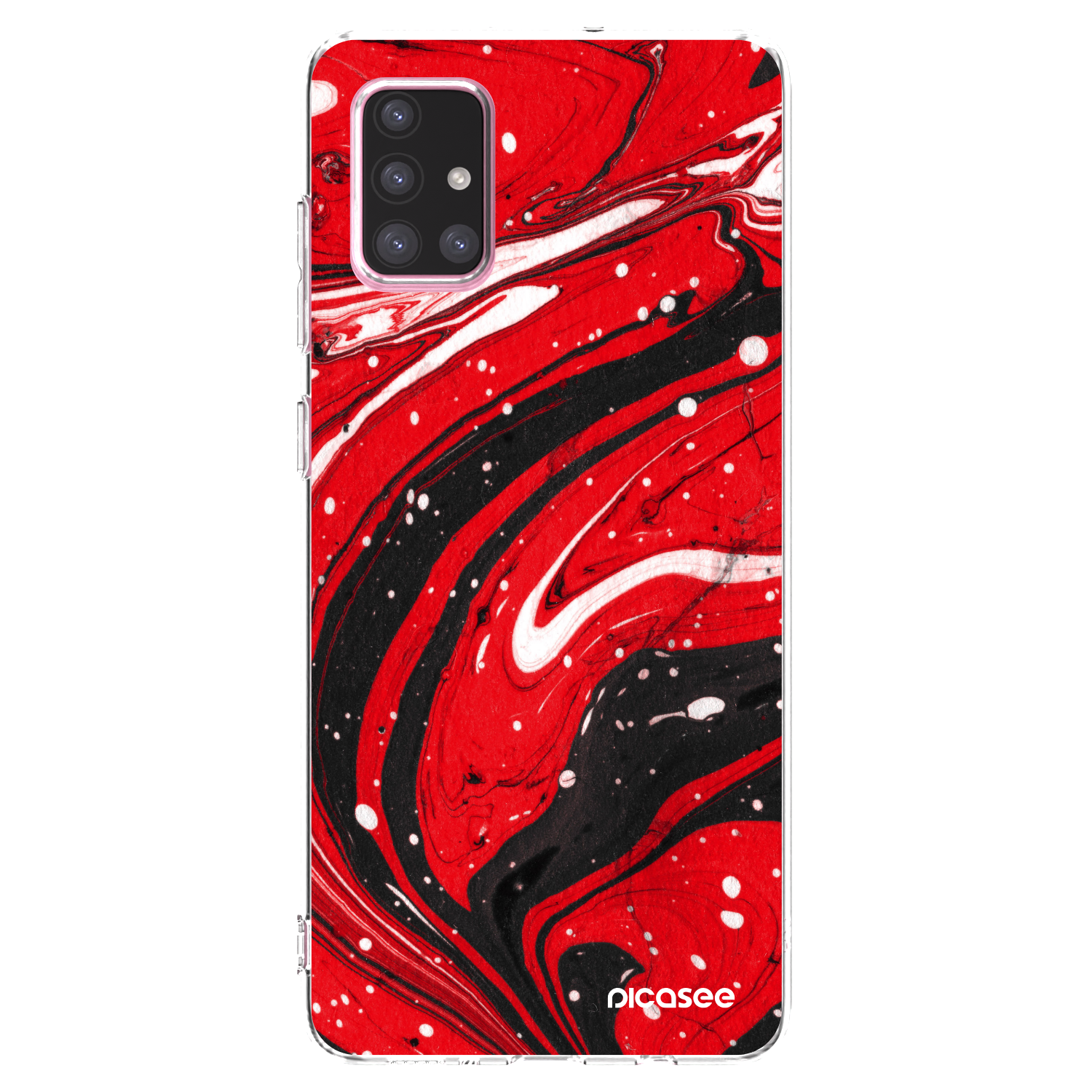 Picasee silikónový prehľadný obal pre Samsung Galaxy A71 A715F - Red black