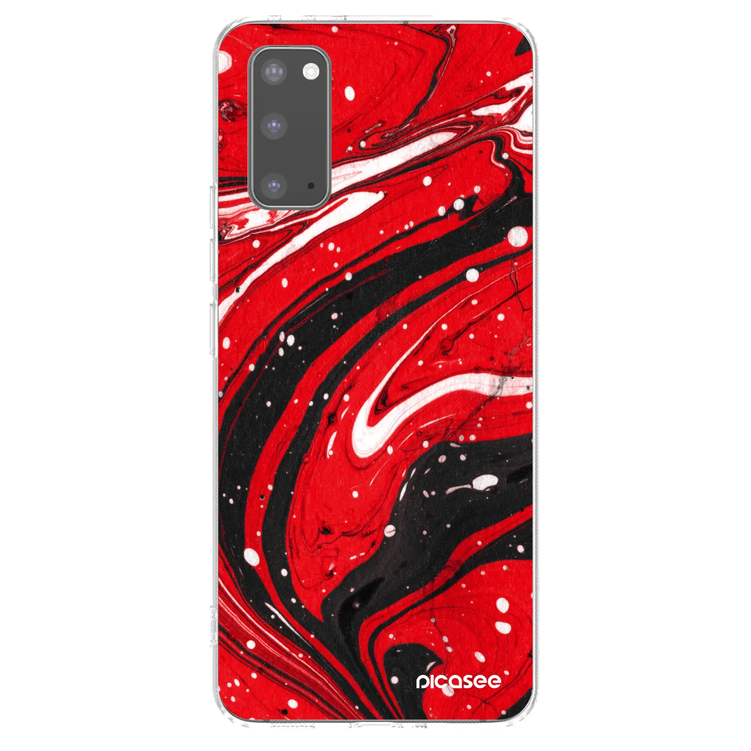 Picasee silikónový prehľadný obal pre Samsung Galaxy S20 G980F - Red black