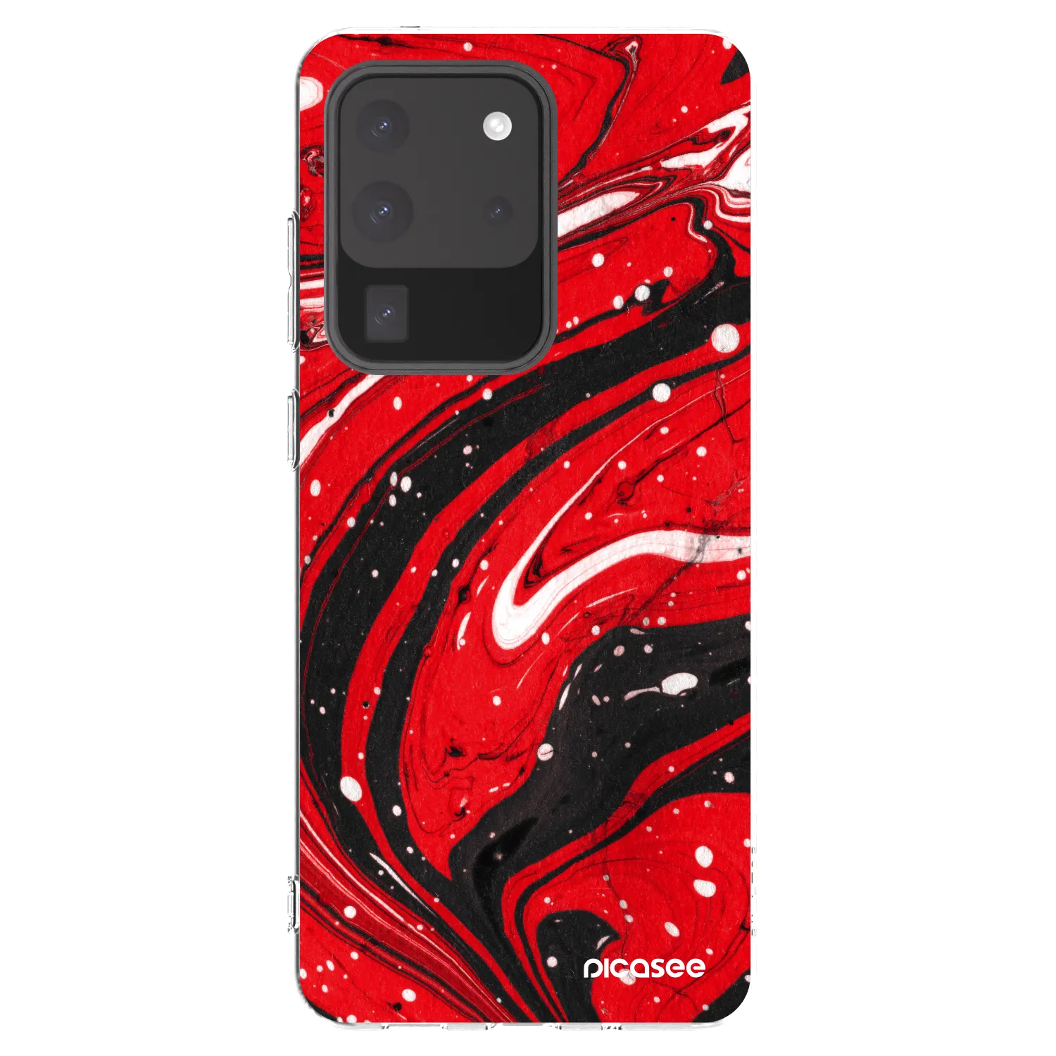 Picasee silikónový prehľadný obal pre Samsung Galaxy S20 Ultra 5G G988F - Red black