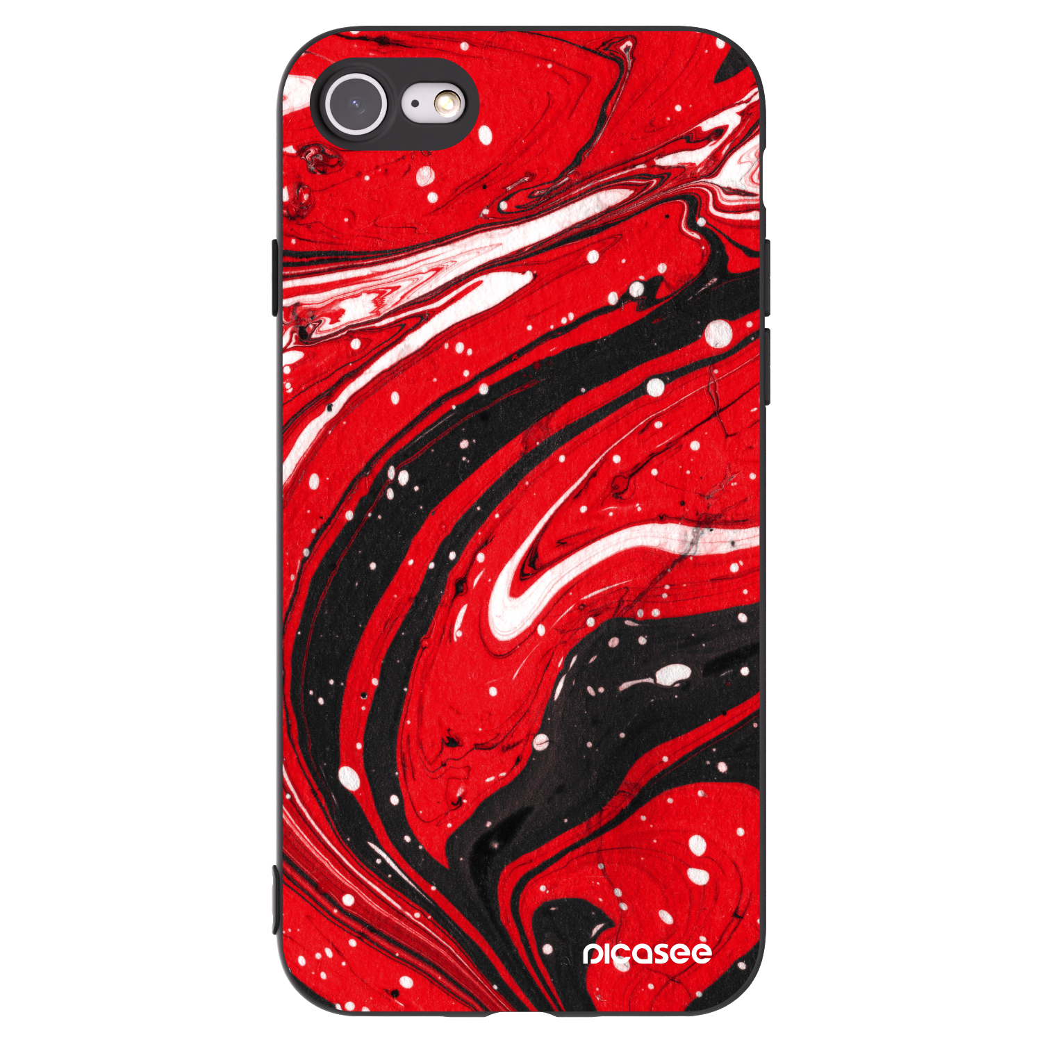 Picasee silikónový čierny obal pre Apple iPhone SE 2020 - Red black