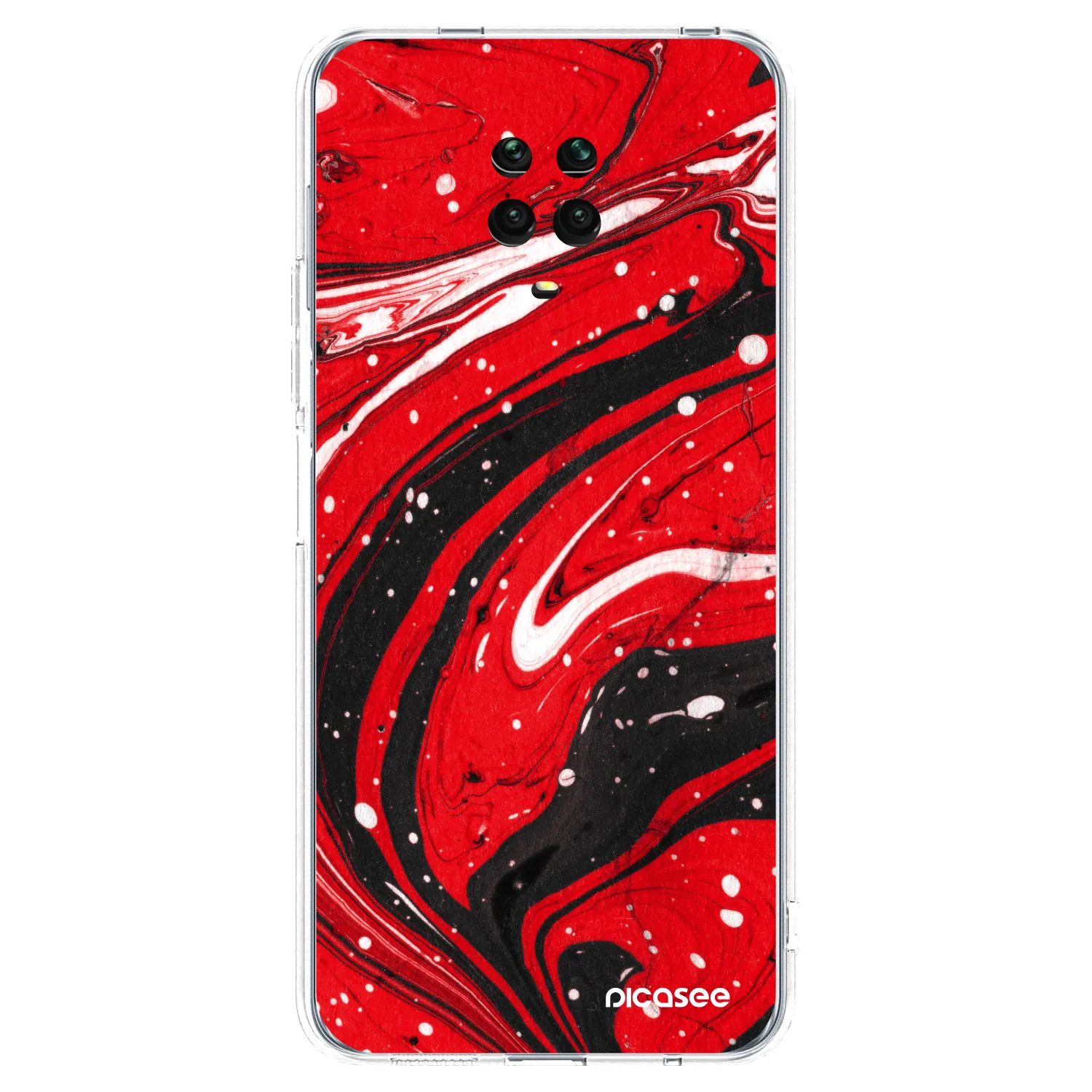 Picasee silikónový prehľadný obal pre Xiaomi Redmi Note 9S - Red black