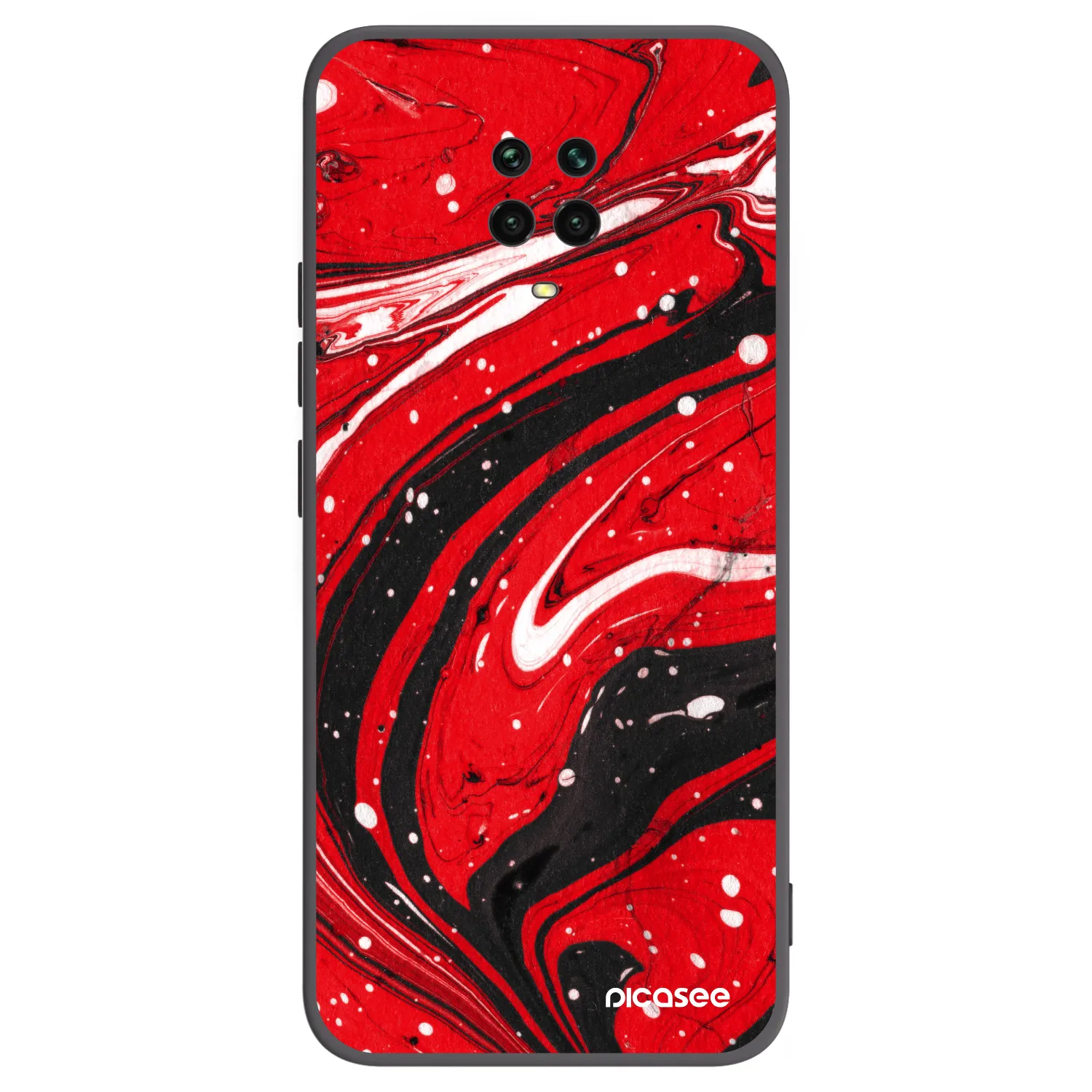 Picasee silikónový čierny obal pre Xiaomi Redmi Note 9S - Red black