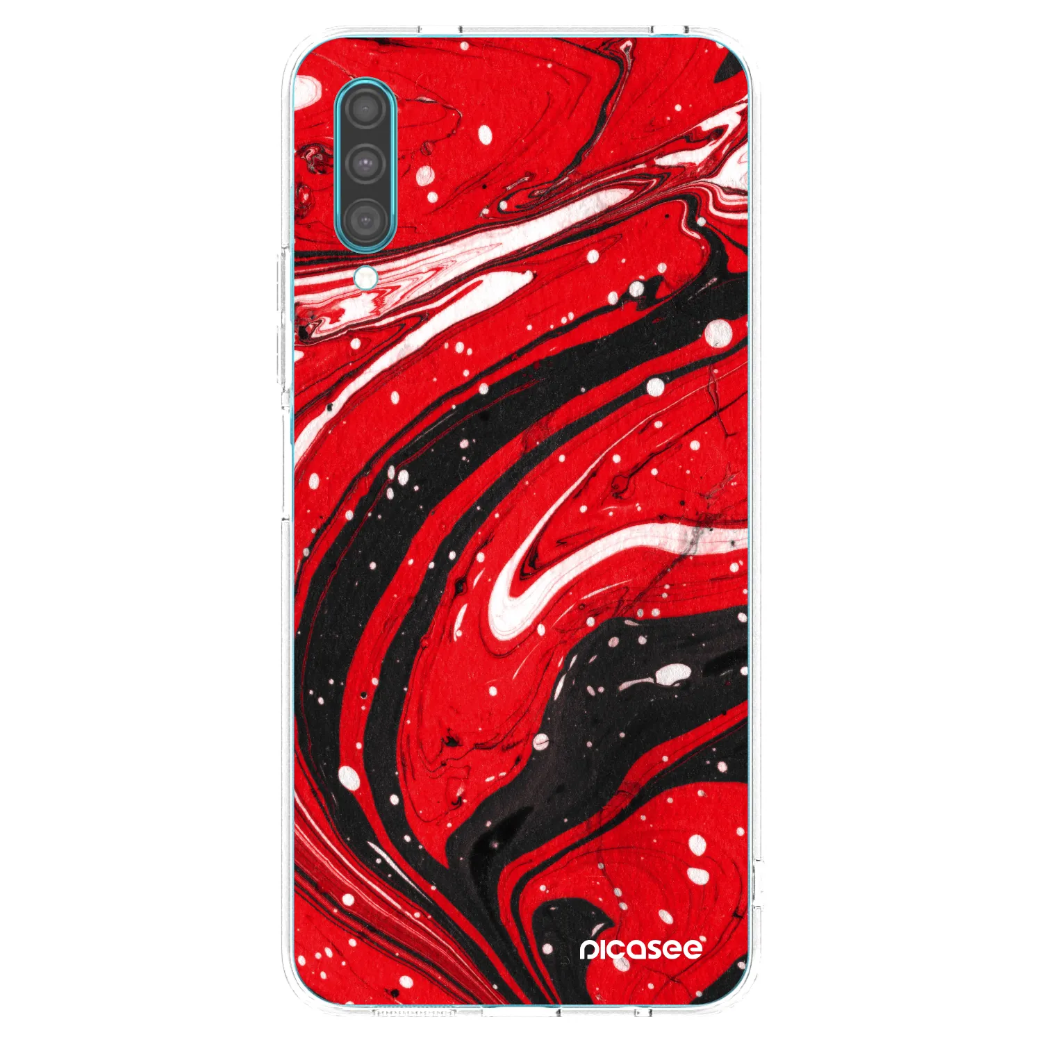 Picasee silikónový prehľadný obal pre Samsung Galaxy A30s A307F - Red black