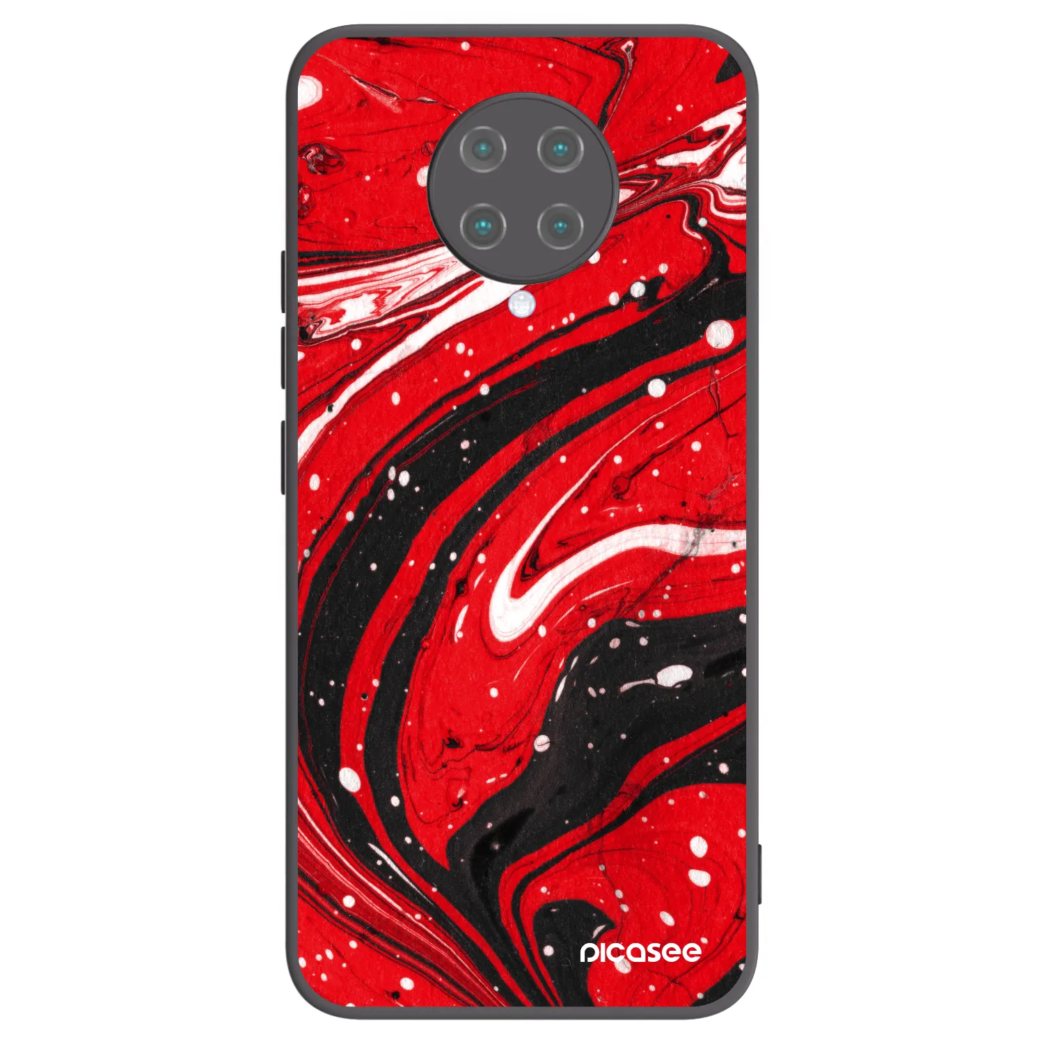 Picasee silikónový čierny obal pre Xiaomi Poco F2 Pro - Red black