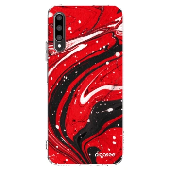 Picasee silikónový prehľadný obal pre Honor 9X Pro - Red black