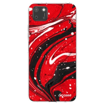 Picasee silikónový prehľadný obal pre Huawei Y5P - Red black