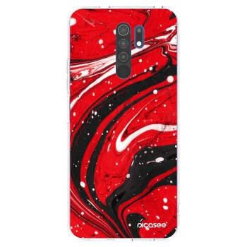Picasee silikónový prehľadný obal pre Xiaomi Redmi 9 - Red black