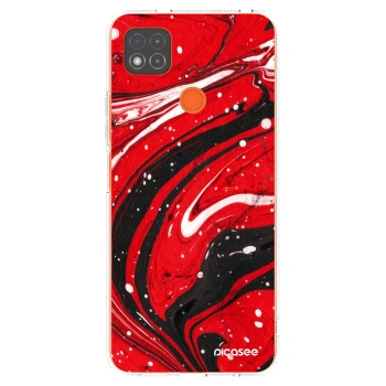 Picasee silikónový prehľadný obal pre Xiaomi Redmi 9C - Red black