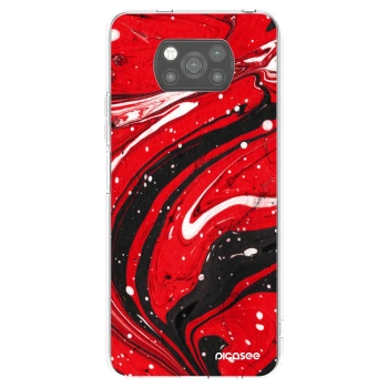 Picasee silikónový čierny obal pre Xiaomi Poco X3 - Red black