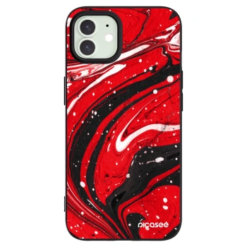 Picasee silikónový čierny obal pre Apple iPhone 12 - Red black