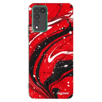 Picasee silikónový prehľadný obal pre Honor 10X Lite - Red black