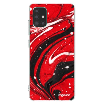 Picasee silikónový prehľadný obal pre Samsung Galaxy M51 M515F - Red black