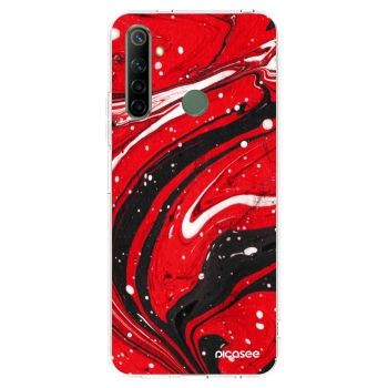 Picasee silikónový prehľadný obal pre Realme 6i - Red black