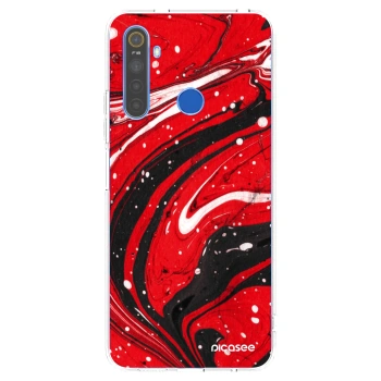 Picasee silikónový prehľadný obal pre Realme 5 - Red black