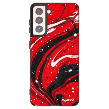 Picasee silikónový čierny obal pre Samsung Galaxy S21 5G G991B - Red black