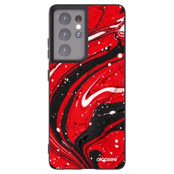 Picasee silikónový čierny obal pre Samsung Galaxy S21 Ultra 5G G998B - Red black
