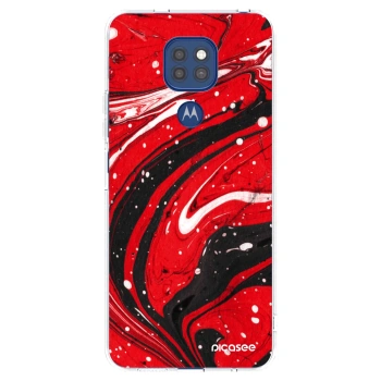 Picasee silikónový prehľadný obal pre Motorola Moto G9 Play - Red black