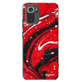 Picasee silikónový prehľadný obal pre Xiaomi Redmi Note 10 - Red black
