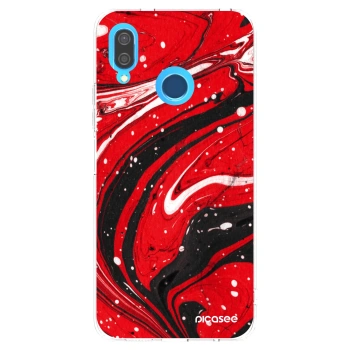 Picasee silikónový prehľadný obal pre Huawei P20 Lite - Red black