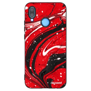 Picasee silikónový čierny obal pre Huawei P20 Lite - Red black