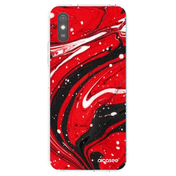 Picasee silikónový prehľadný obal pre Xiaomi Redmi 9AT - Red black