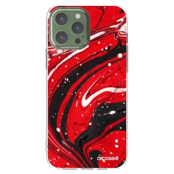 Picasee silikónový prehľadný obal pre Apple iPhone 13 Pro Max - Red black