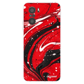 Picasee silikónový prehľadný obal pre Xiaomi Poco F3 - Red black