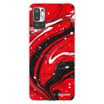 Picasee silikónový prehľadný obal pre Xiaomi Redmi Note 10 5G - Red black