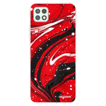 Picasee silikónový prehľadný obal pre Samsung Galaxy A22 A226B 5G - Red black