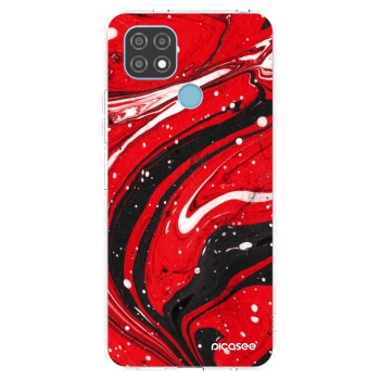 Picasee silikónový prehľadný obal pre Realme C21 - Red black