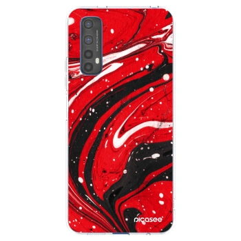 Picasee silikónový prehľadný obal pre Realme 7 - Red black