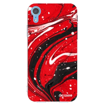Picasee silikónový prehľadný obal pre Apple iPhone XR - Red black