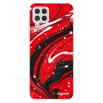 Picasee silikónový prehľadný obal pre Samsung Galaxy A22 A225F 4G - Red black