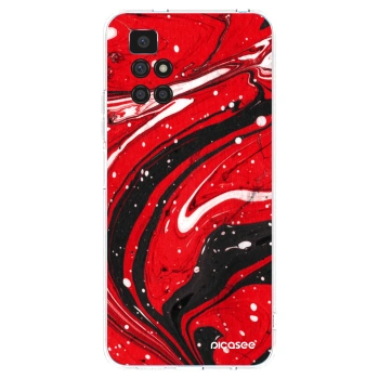 Picasee silikónový prehľadný obal pre Xiaomi Redmi 10 - Red black