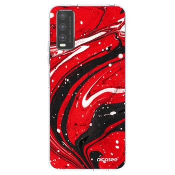 Picasee silikónový prehľadný obal pre Vivo Y20s - Red black