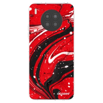 Picasee silikónový prehľadný obal pre Huawei Nova 8i - Red black