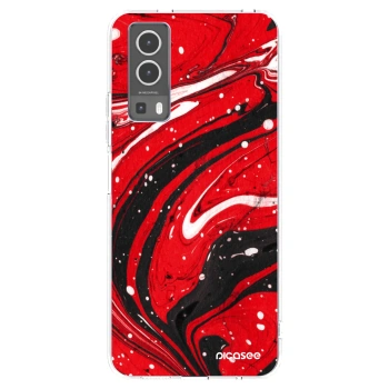Picasee silikónový prehľadný obal pre Vivo Y72 5G - Red black