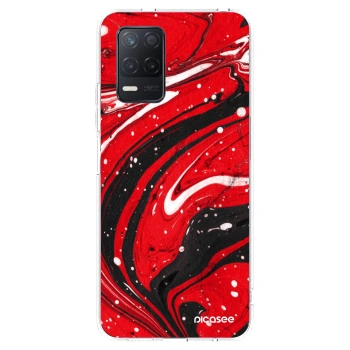 Picasee silikónový prehľadný obal pre Realme 8 5G - Red black