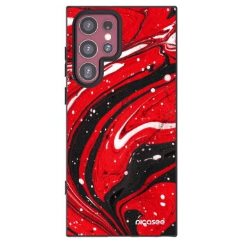 Picasee silikónový čierny obal pre Samsung Galaxy S22 Ultra 5G - Red black