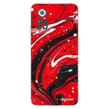 Picasee silikónový prehľadný obal pre Xiaomi Poco X4 Pro 5G - Red black