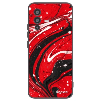 Picasee silikónový čierny obal pre Vivo V23 5G - Red black