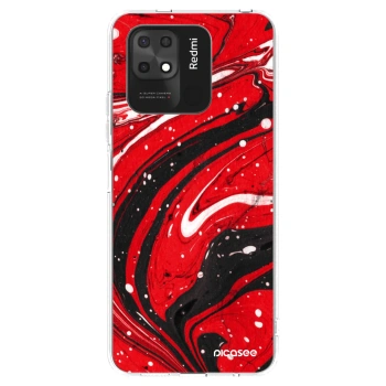 Picasee silikónový prehľadný obal pre Xiaomi Redmi 10C - Red black
