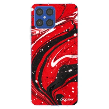 Picasee silikónový prehľadný obal pre Honor X8 4G - Red black