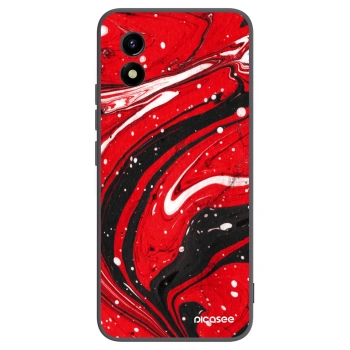 Picasee silikónový čierny obal pre Vivo Y01 - Red black