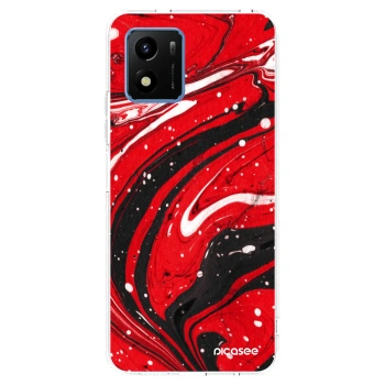 Picasee silikónový prehľadný obal pre Vivo Y01 - Red black