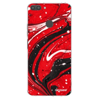 Picasee silikónový prehľadný obal pre Huawei P Smart - Red black