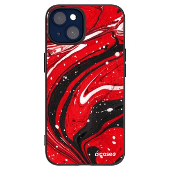 Picasee silikónový čierny obal pre Apple iPhone 14 - Red black